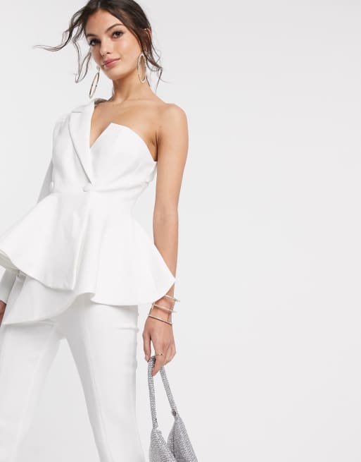 ASOS DESIGN – Asymmetrischer Anzugblazer mit Schößchen