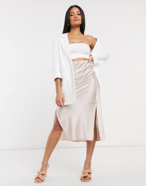 ASOS DESIGN – Asymmetrischer Midirock aus Satin