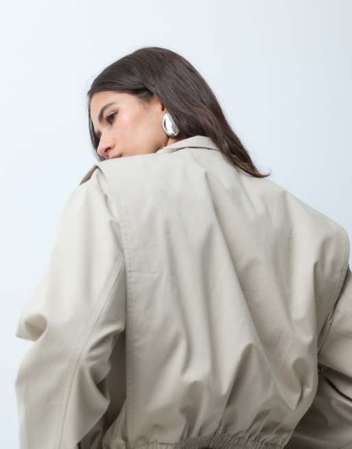 ASOS DESIGN asymmetrisk jakke med ståkrave og boxy pasform, 4 af 4