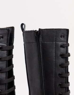 athens chunky lace up boots