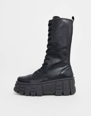 athens chunky lace up boots