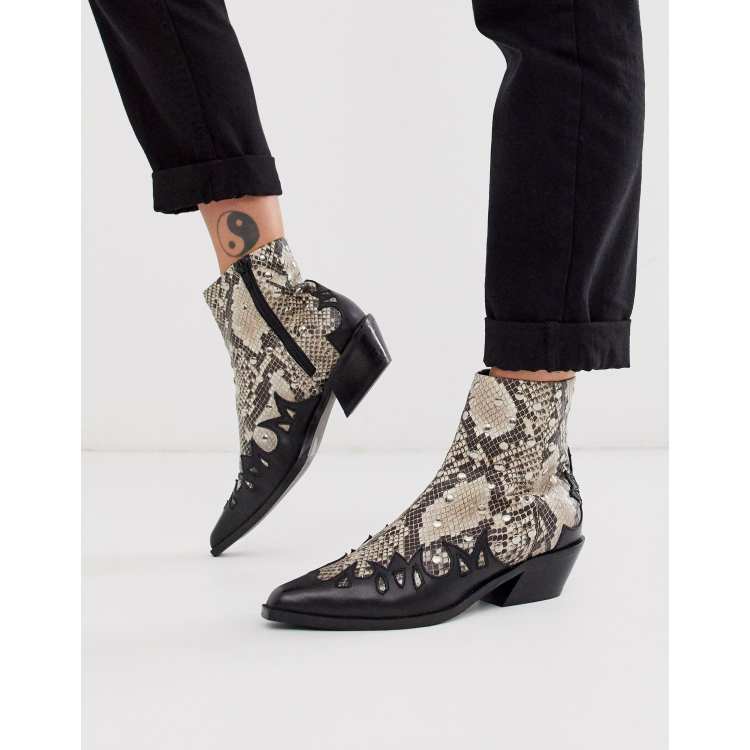 ASOS DESIGN Atlanta Bottines clout es style western en cuir