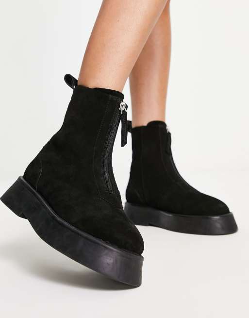 Asos black best sale suede boots