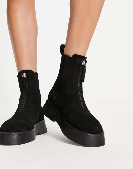 Asos black suede hot sale boots