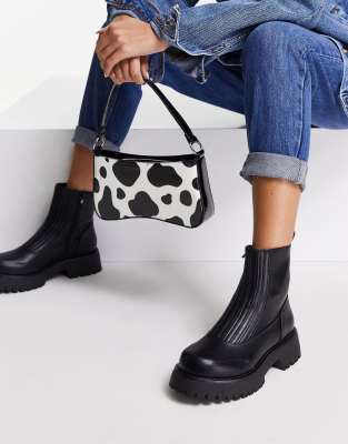 ASOS DESIGN Atom elasticized Chelsea boots in black