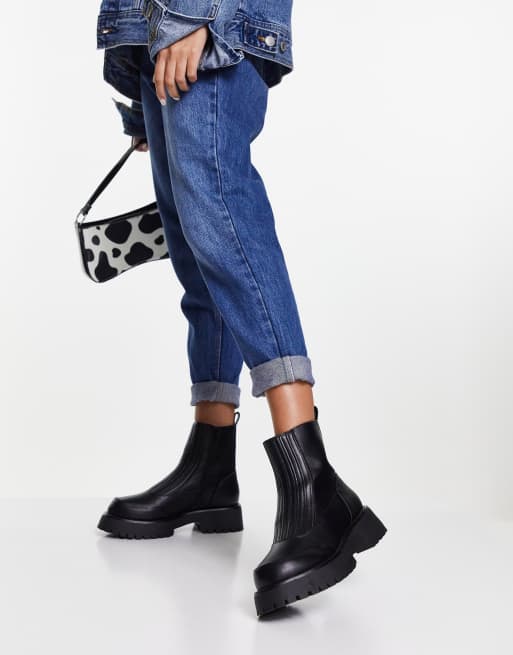 ASOS DESIGN Atom Elastische Chelsea Stiefel in Schwarz ASOS