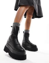 ASOS DESIGN Attention borg lined mini boots in black | ASOS