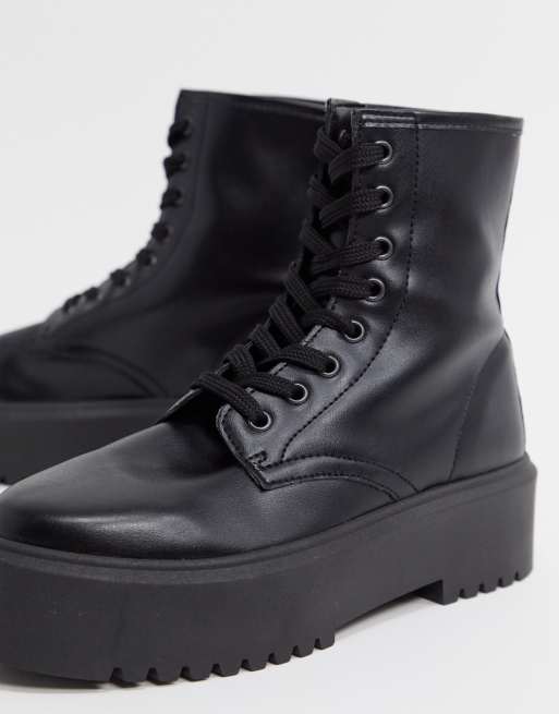 ASOS DESIGN - Attitude 2 - Bottines chunky à lacets - Noir, 3 de 4