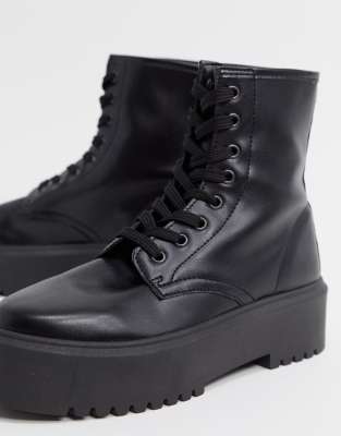 asos design elm chunky lace up boots