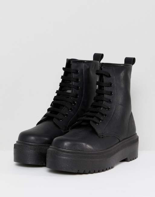 Asos design attitude wide on sale fit chunky lace up boots