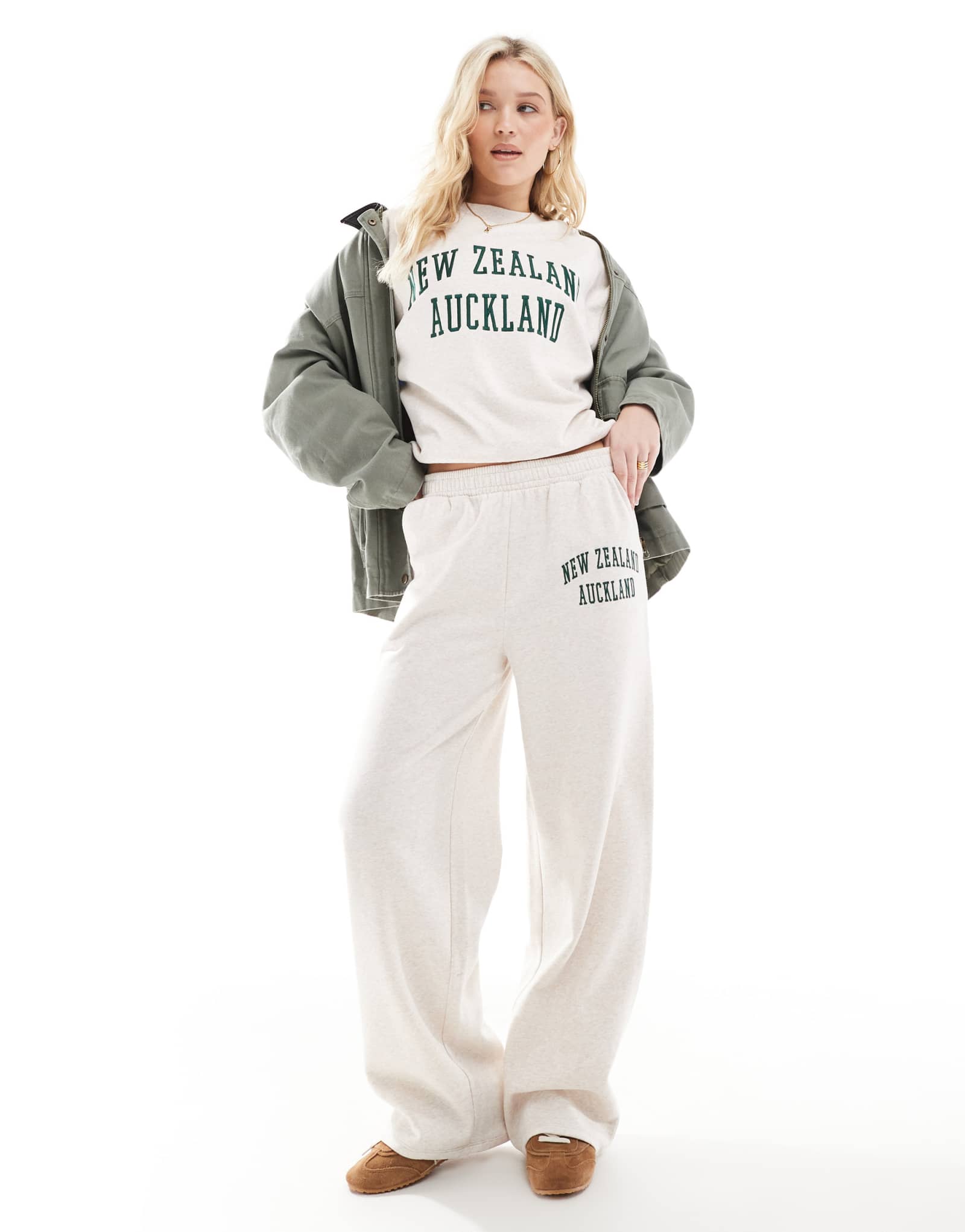 Прямые спортивные брюки с вышивкой ASOS DESIGN Auckland - часть комплекта