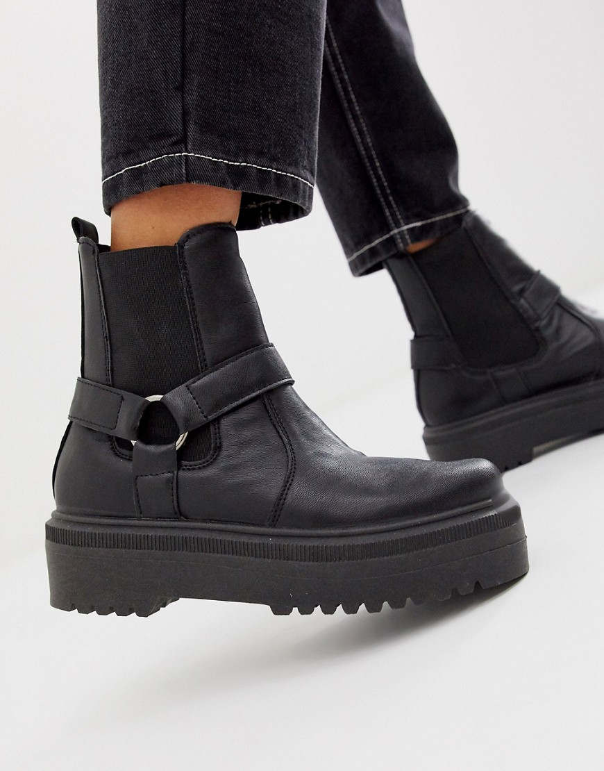 ASOS DESIGN - Audio - Chelsea boots met dikke zool en ketting in zwart