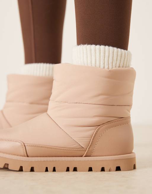 ASOS DESIGN Audrey nylon snow boots in blush, 2 of 4