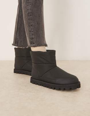 ASOS DESIGN - Audrey - Schneestiefel aus Nylon in Schwarz