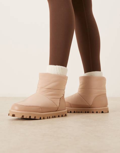 ASOS DESIGN - Audrey - Stivaletti da neve in nylon color cipria - view 1