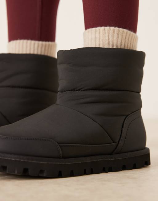 ASOS DESIGN – Audrey – Svarta vinterkängor i nylon, 3 av 4