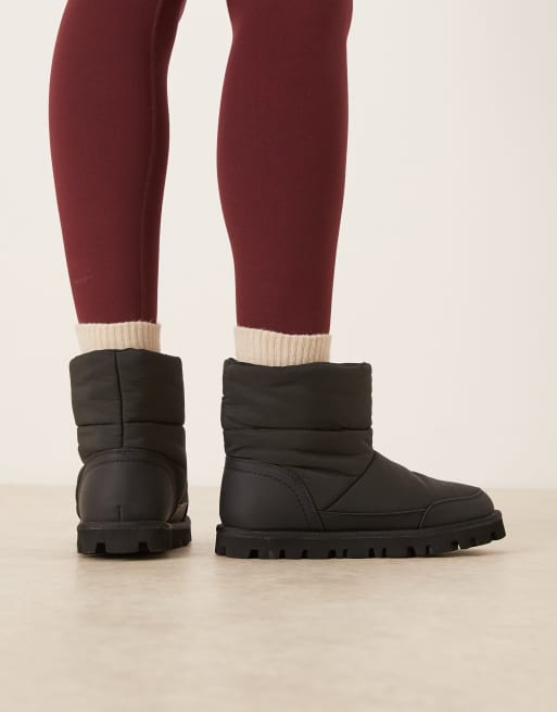 ASOS DESIGN – Audrey – Svarta vinterkängor i nylon, 4 av 4