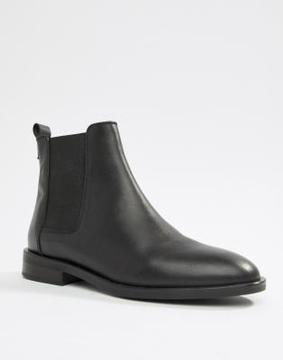 black leather chelsea ankle boots