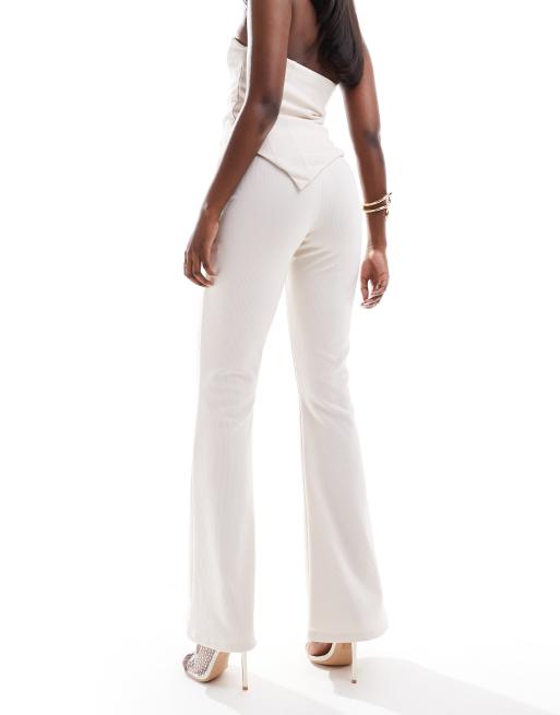 ASOS DESIGN – Ausgestellte Hose in Creme, Kombiteil, 5 von 5