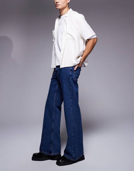 ASOS DESIGN – Ausgestellte Vintage-Jeans in verwaschenem Dunkelblau, 2 von 5