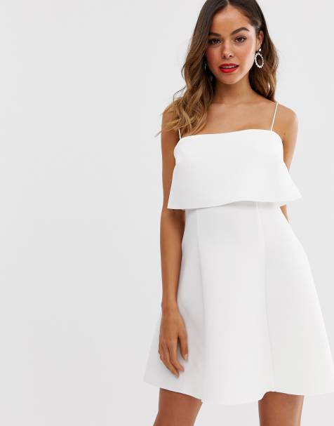 ASOS DESIGN – Ausgestelltes Neopren-Minikleid mit kurz geschnittenem Oberteil