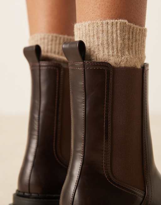 ASOS DESIGN Austin chunky chelsea boots in brown