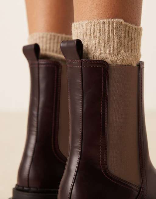 ASOS DESIGN - Austin - Stivaletti chelsea color cioccolato con suola spessa, 3 di 4