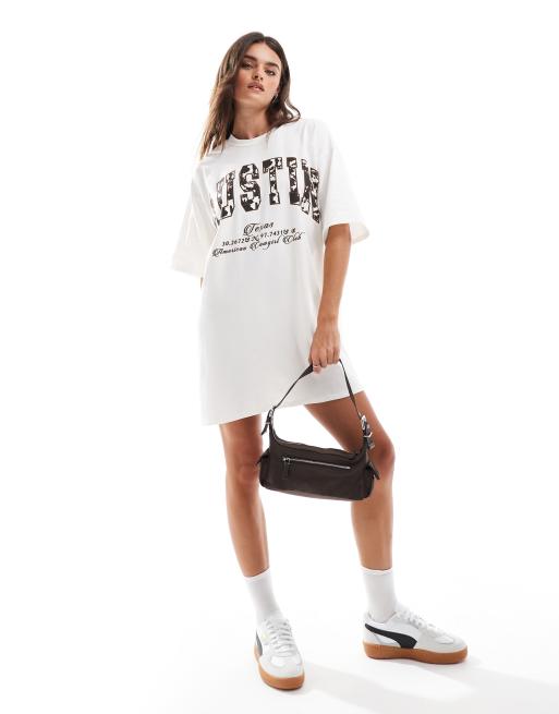 ASOS DESIGN - Austin - Vestito T-shirt con scritta, 4 di 4