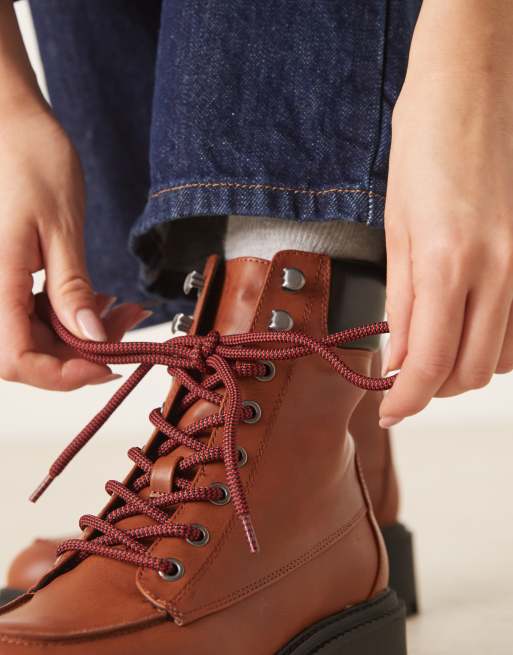 ASOS DESIGN – Author – Jasnobrązowe sznurowane buty worker, 4 z 4