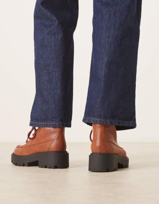 ASOS DESIGN Author lace up worker boots in tan, 3 of 4