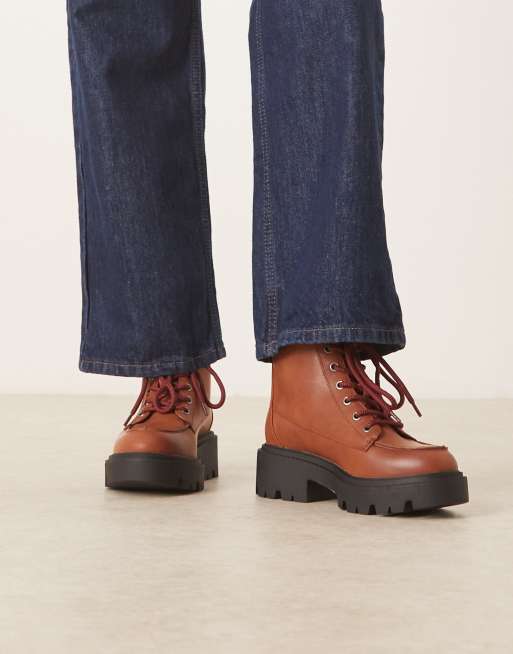 ASOS DESIGN - Author - Scarponcini casual stringati color cuoio
