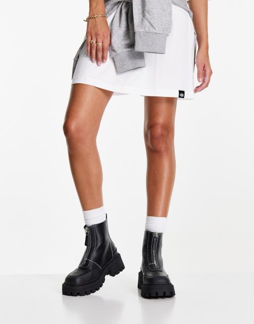 ASOS DESIGN Autumn square toe front zip boots in black | ASOS