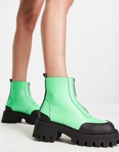 ASOS DESIGN Atlas chunky sock boots in camel patent | ASOS