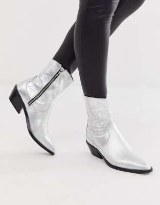 asos silver boots