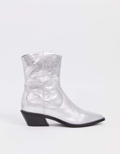 Asos silver outlet boots