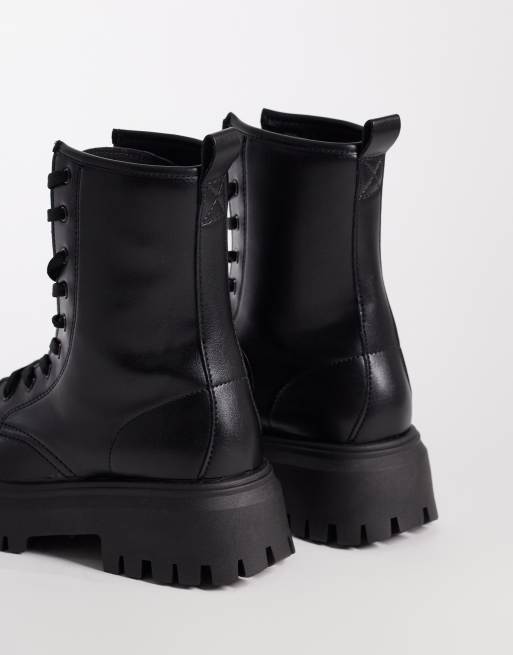 ASOS DESIGN – Ava – Czarne sznurowane płaskie botki, 4 z 4