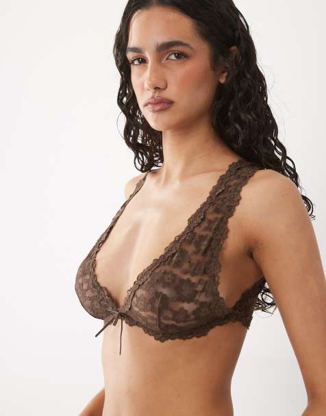 ASOS DESIGN - Ava - Multipakke med 2 stk. lingeri i lyserød, kærnemælksfarve og chokoladebrun - view 1