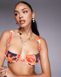 [ASOS DESIGN] ASOS DESIGN Ava underwire bikini top in tropical print-Multi 8 Tropical print