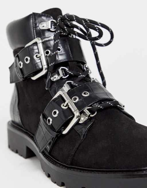 ASOS DESIGN – Avenue – Schwarze Wanderstiefel, weite Passform, 3 von 4