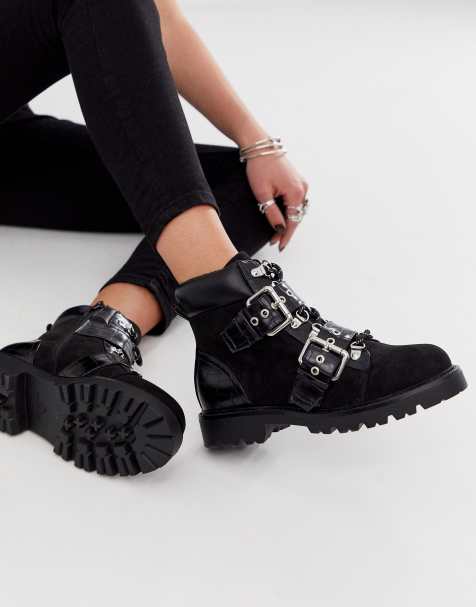 ASOS DESIGN – Avenue – Schwarze Wanderstiefel