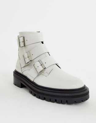 biker boots white