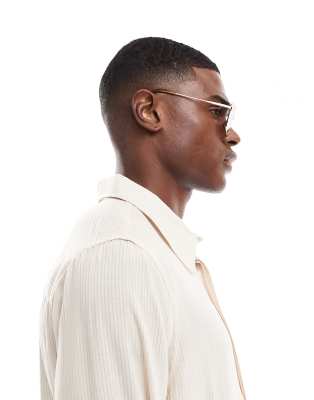 Asos Design Aviator In Gold