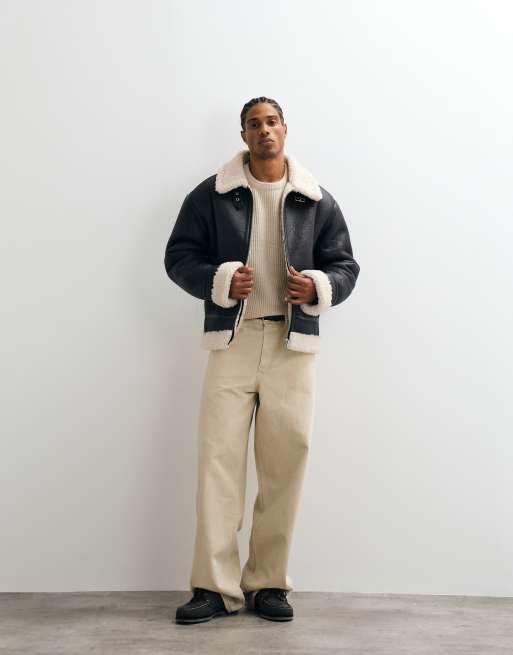 ASOS DESIGN aviator-jakke i brun, 3 af 5