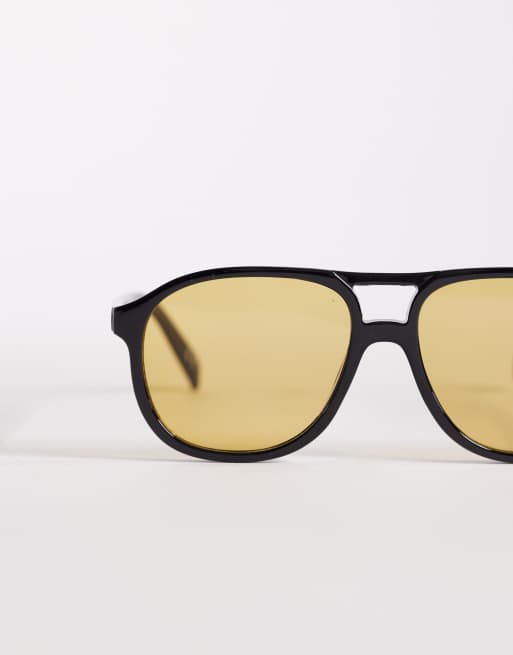 ASOS DESIGN - Aviator-solbriller med brune glas, 2 af 3