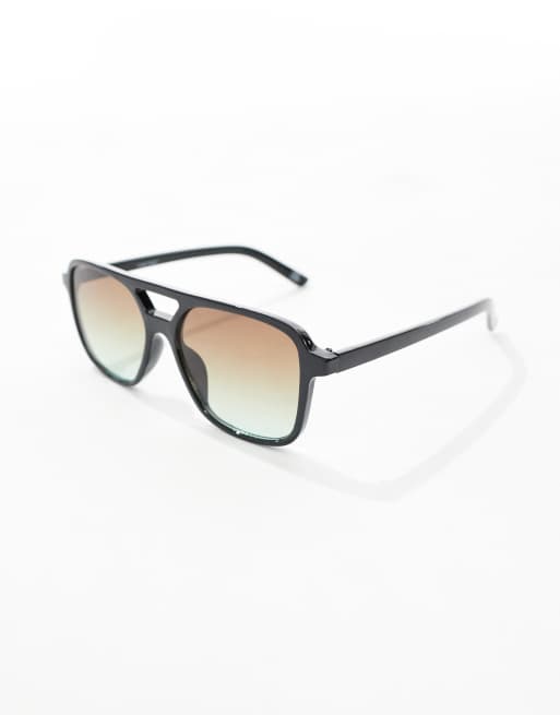 ASOS DESIGN aviator sunglasses in black
