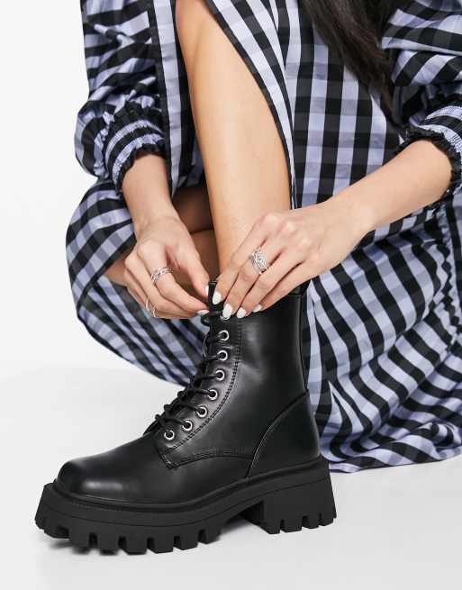 black lace up boots asos