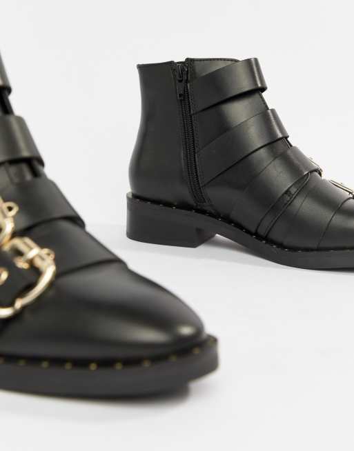 ASOS DESIGN Avid Leather Studded Ankle Boots