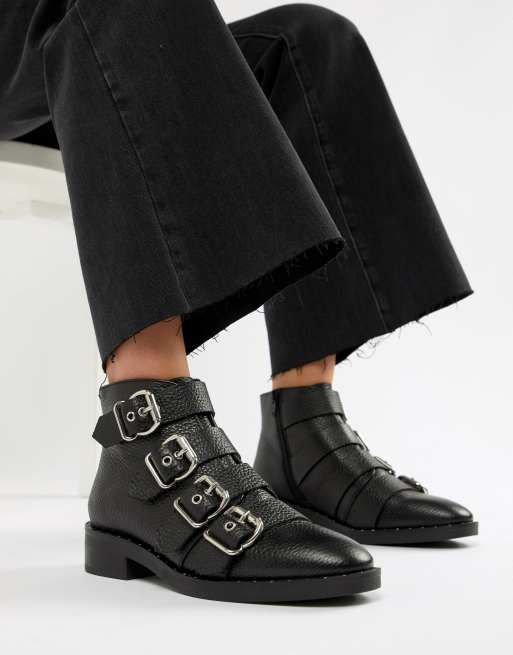 ASOS DESIGN Avid Nietenbesetzte Ankle Boots aus Leder