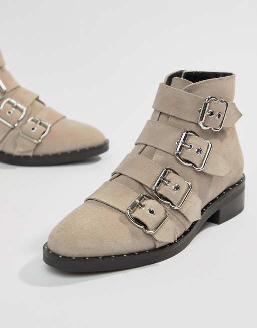 ASOS DESIGN - Avid - Suède enkellaarzen met studs