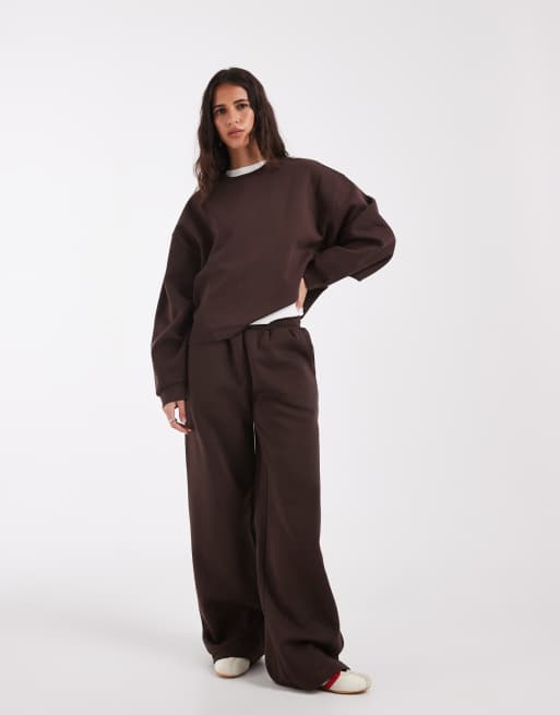 ASOS DESIGN avslappnad boxig croppad sweat i brun, 2 av 4
